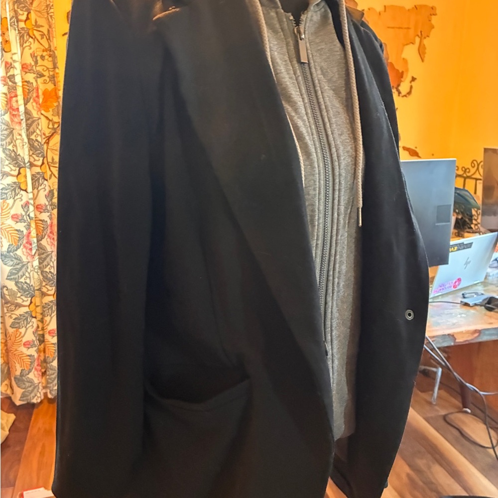 Black Blazer with Gray Inner Layer